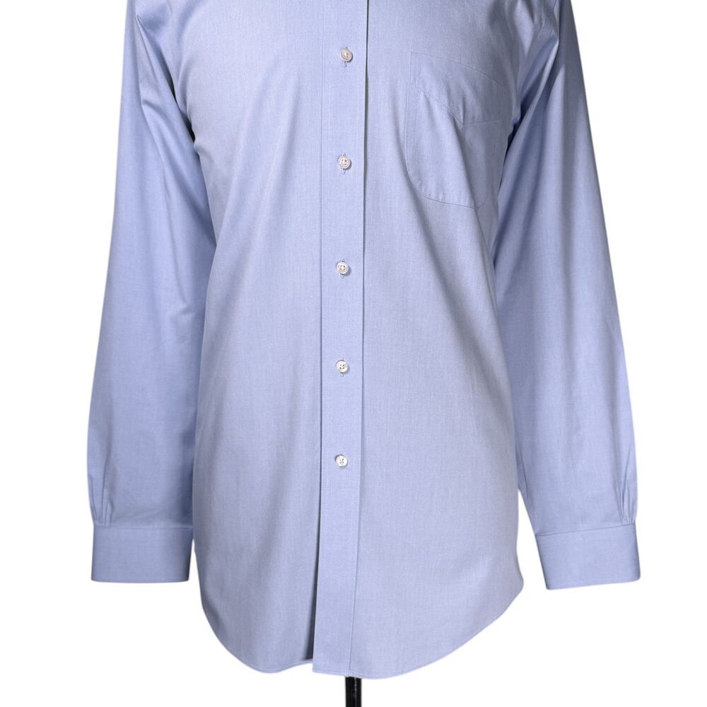 Brooks Brothers Regent Mens Dress Shirt 16 34/35 Blue Button Down Non Iron - Picture 6 of 8